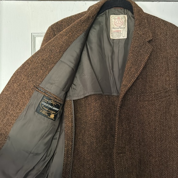 Vintage Herringbone Harris Tweed Sports Coat - Excellent Condition - Mens Medium - Picture 4 of 6